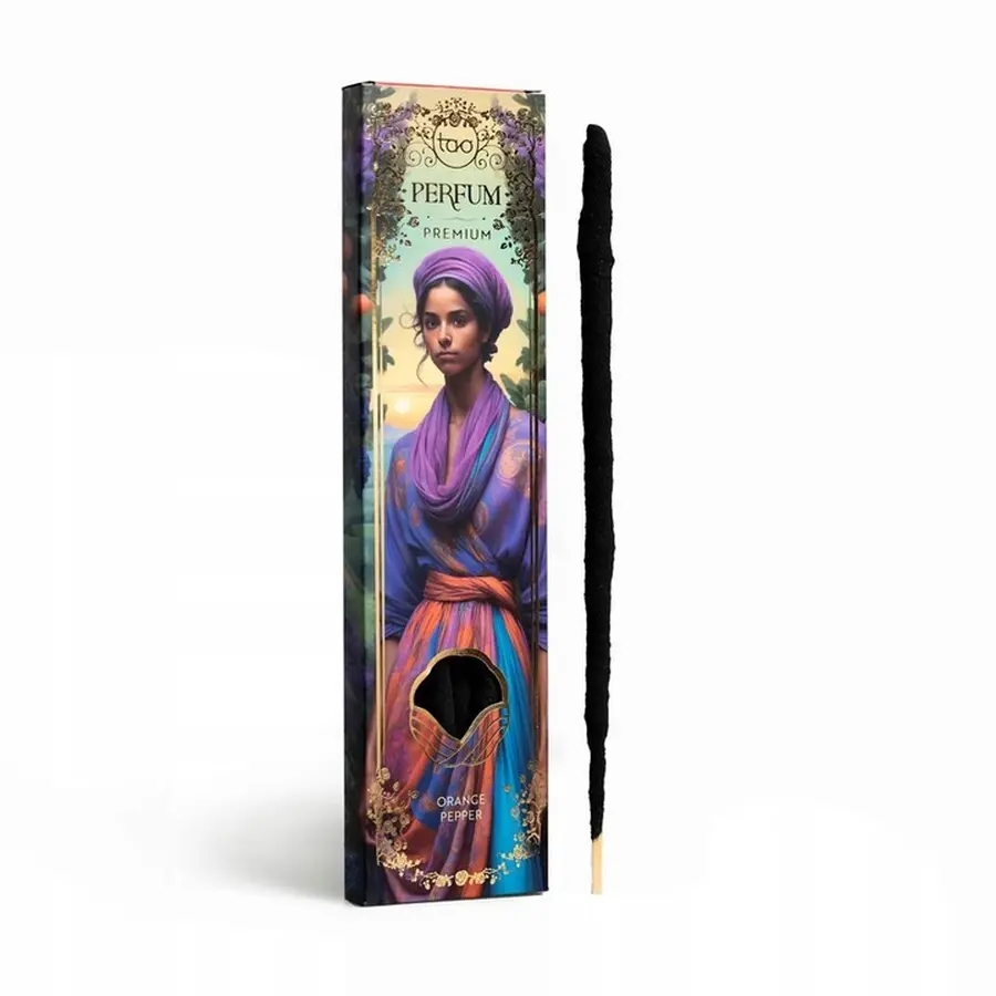 Sagrada Madre Tao Parfum Premium Orange Pepper fűszeres narancs illatú füstölő pálcika díszdobozban