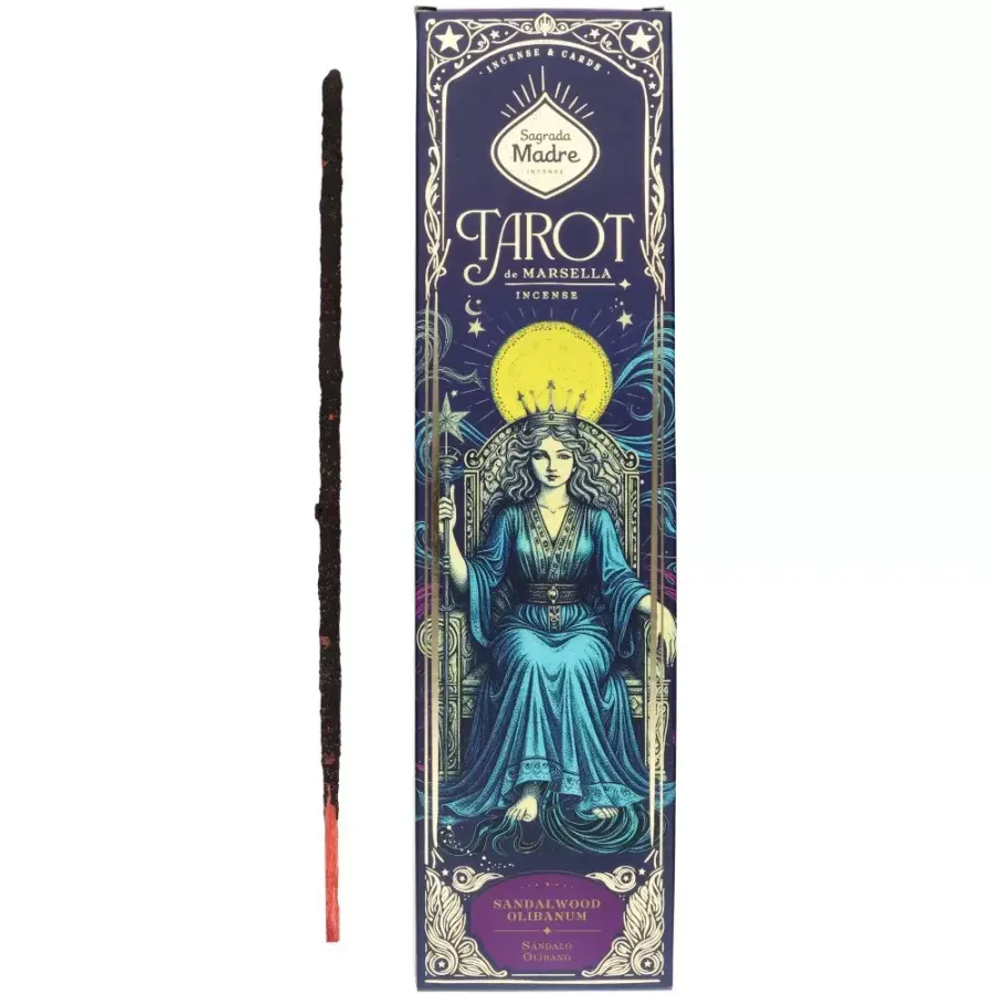 Sagrada Madre Tarot Sandalwood Olibanum füstölőpálca csomagolással – szantálfa és tömjén illat